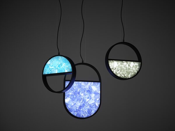 Brokis Designové závěsné svítidlo Geometric Oval 2/3 Bottom PC1150 Barva spodní části skla: triplex opál BROKISGLASS (CGGB2768), Povrchová úprava skla: lesklý povrch (lícová strana) (CGSU2736)