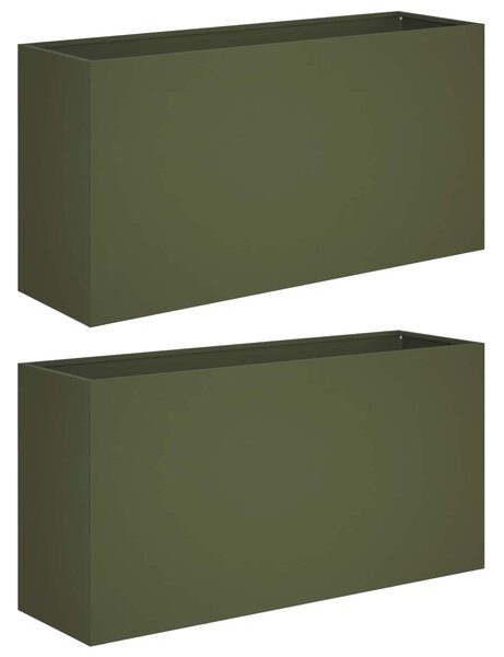 Zahradní pěstebník 2 ks Olivově zelená 100 x 30 x 50 cm