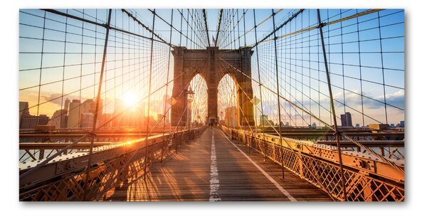 Moderní skleněný obraz z fotografie Brooklynský most osh-87335557