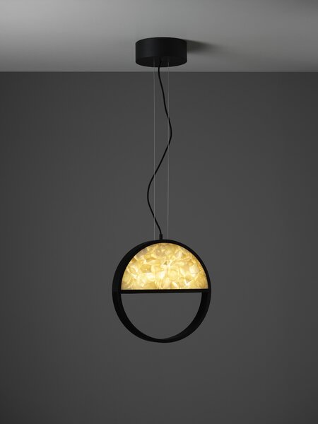 Brokis Designové závěsné svítidlo Geometric 1/2 TOP PC1141, ⌀40cm Barva spodní části skla: triplex opál BROKISGLASS (CGGB2768), Povrchová úprava skla: lesklý povrch (lícová strana) (CGSU2736)