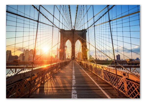 Moderní skleněný obraz z fotografie Brooklynský most osh-87335557