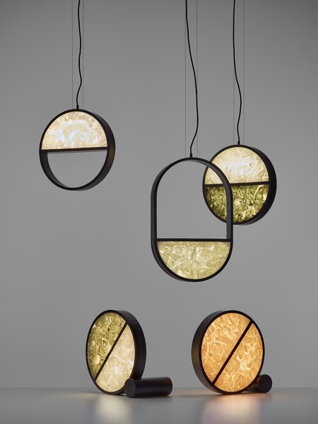 Brokis Designové závěsné svítidlo Geometric 1/2 TOP PC1141, ⌀40cm Barva spodní části skla: triplex opál BROKISGLASS (CGGB2768), Povrchová úprava skla: lesklý povrch (lícová strana) (CGSU2736)