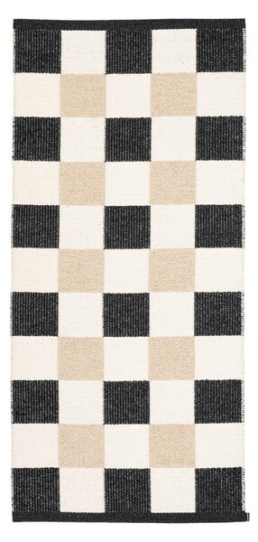Černo-krémový vnitřní a venkovní běhoun 70x160 cm Pix Black Vanilla – Pappelina
