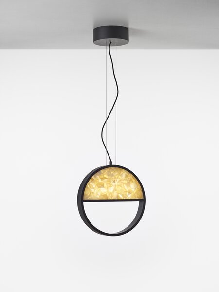Brokis Designové závěsné svítidlo Geometric 1/2 TOP PC1141, ⌀40cm Barva spodní části skla: triplex opál BROKISGLASS (CGGB2768), Povrchová úprava skla: lesklý povrch (lícová strana) (CGSU2736)