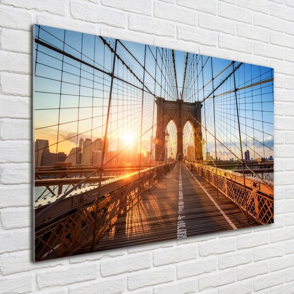 Moderní skleněný obraz z fotografie Brooklynský most osh-87335557