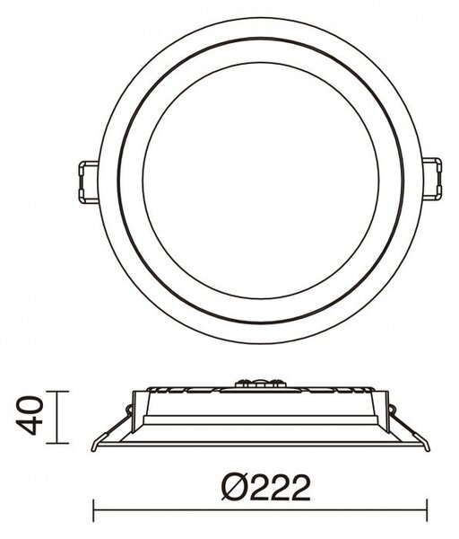 Indeluz zápustný downlight Calypso 3000K170mm