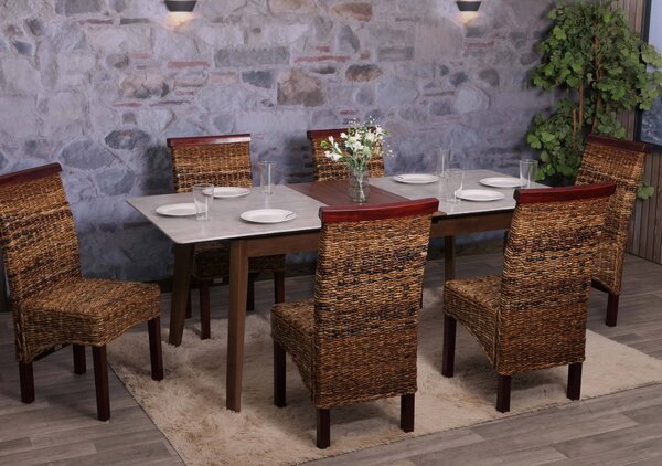 Sada 6 jídelních židlí Proutěné židle M45 Židle Banana Wicker light, bez polštáře
