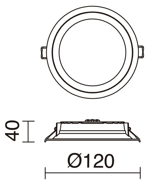 Indeluz zápustný downlight Calypso 3000K170mm