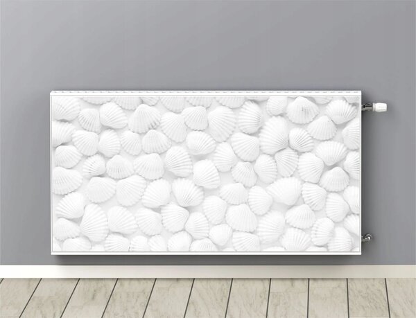 Magnetická krycí deska / rohož na radiátor - Bílé mušle 60x100cm