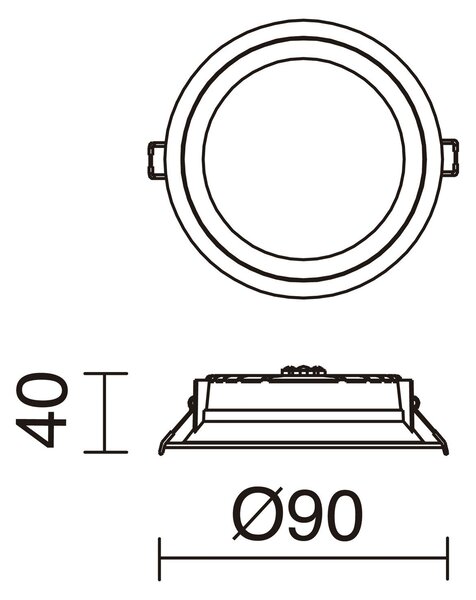 Indeluz zápustný downlight Calypso 3000K170mm