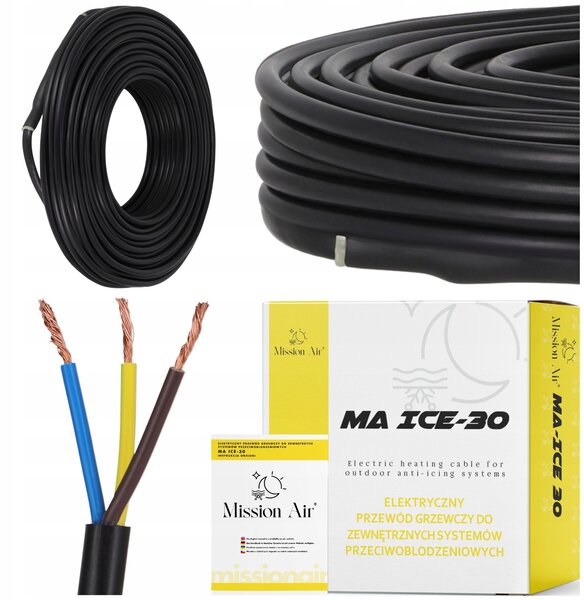 TOPNÝ KABEL PRO VENKOVNÍ POUŽITÍ – PARKOVIŠTĚ, CHODNÍKY, SCHODY, 230V, 30W/m, DÉLKA 6M