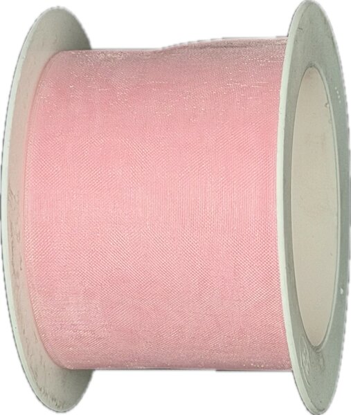 Stuha organzová ORGANDY Soft Pink světle růžová 40mm x 4m (7,-Kč/m)