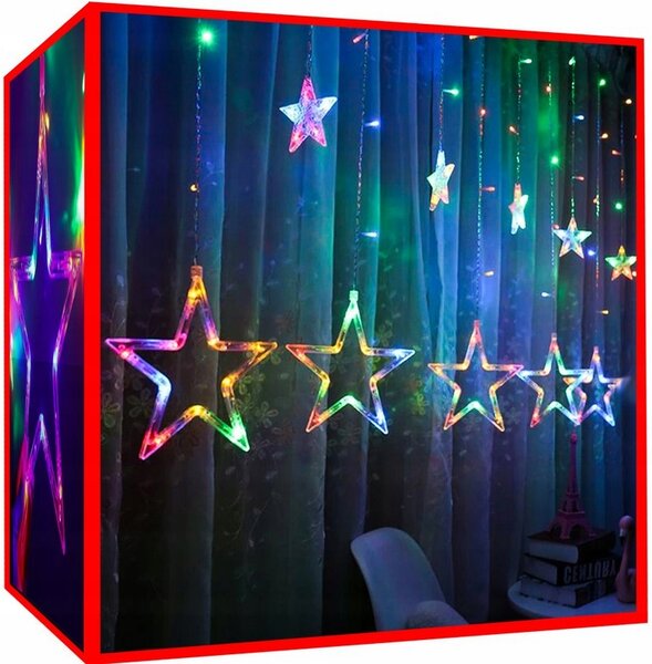 Světelný závěs 138 LED - multicolor
