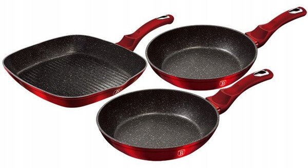 Tradiční pánev Berlinger Haus Metallic Line Burgundy Edition 24 cm s mramorovým povrchem