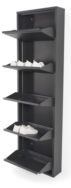 Černý kovový výklopný botník 50x169x15 cm Billy – Spinder Design