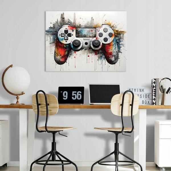 Obraz PRO HRÁČE MLÁDEŽNICKÝ Gaming Graffiti na Plátně na Zeď Velký 100x70