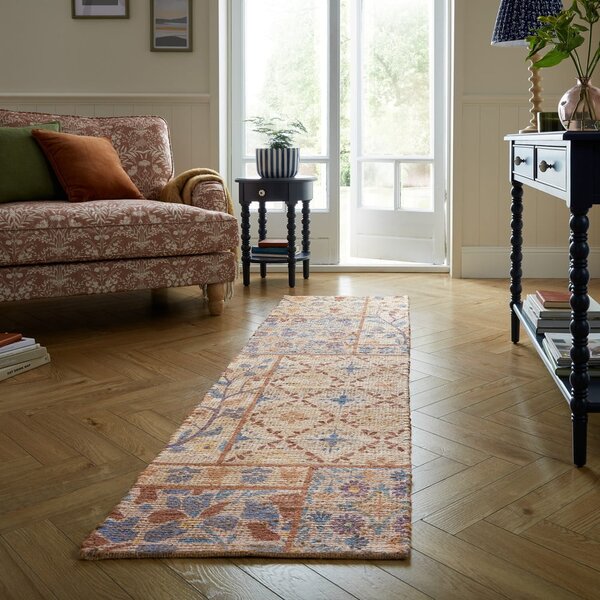 Ručně tkaný běhoun s příměsí juty v přírodní barvě 60x230 cm Taylor Patchwork – Flair Rugs