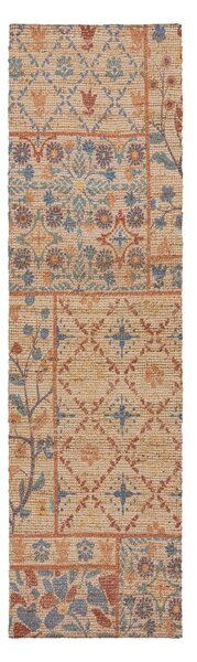 Ručně tkaný běhoun s příměsí juty v přírodní barvě 60x230 cm Taylor Patchwork – Flair Rugs