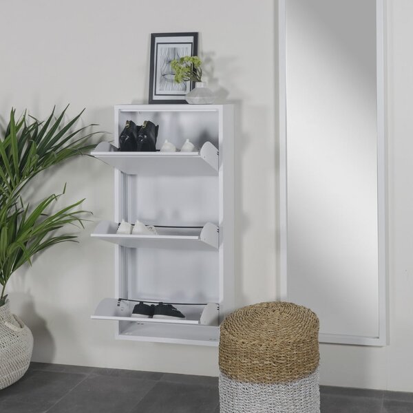 Bílý kovový výklopný botník 50x103x15 cm Billy – Spinder Design