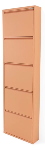 Kovový výklopný botník v lososové barvě 50x169x15 cm Billy – Spinder Design