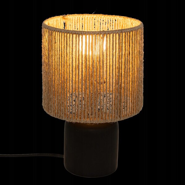 Atmosphera Keramické stolní lampy KOBY s proutěným stínidlem, 24 cm