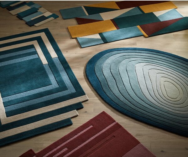 Modrý vlněný koberec 160x230 cm Puddle Ombre Wool – Flair Rugs
