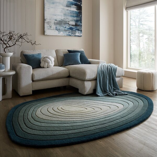 Modrý vlněný koberec 160x230 cm Puddle Ombre Wool – Flair Rugs