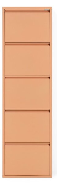 Kovový výklopný botník v lososové barvě 50x169x15 cm Billy – Spinder Design