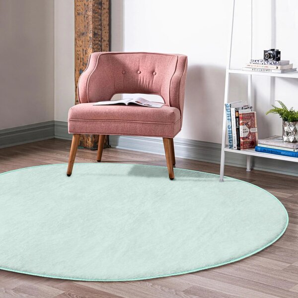 Pratelný kulatý koberec v mentolové barvě vhodný pro robotické vysavače ø 80 cm Comfort – Mila Home