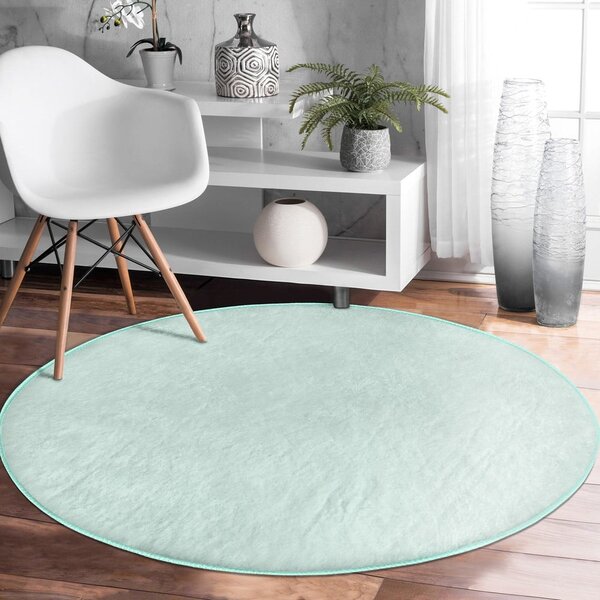 Pratelný kulatý koberec v mentolové barvě vhodný pro robotické vysavače ø 80 cm Comfort – Mila Home