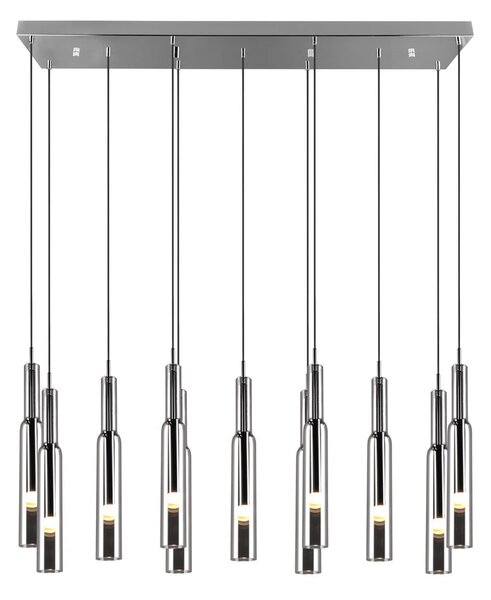 LED závěsné svítidlo se skleněným stínidlem ve stříbrné barvě Lucent – Trio Select