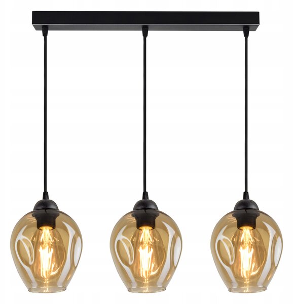 Závěsné svítidlo Lustr Stropní Svítidlo 3 Stínidla Medová LED