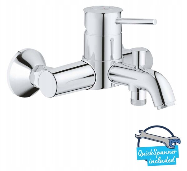 Nástěnná vanová baterie Grohe Start Classic, stříbrná