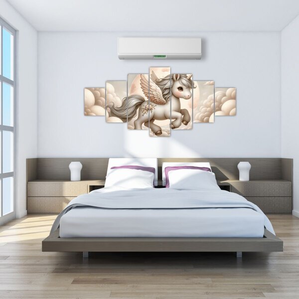 Obraz - Jednorožec v oblacích (210x100 cm)