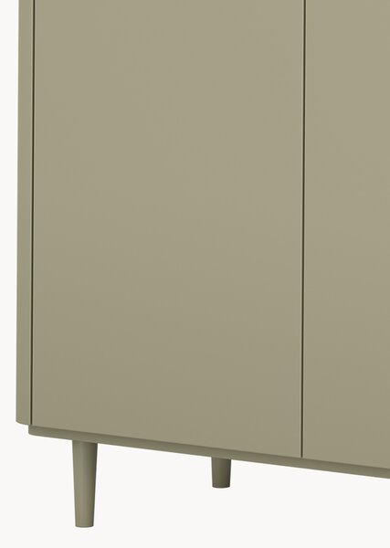 Komoda Elivo 200 cm čtyřdveřová na nožkách - eukalyptus / dub baltic dune