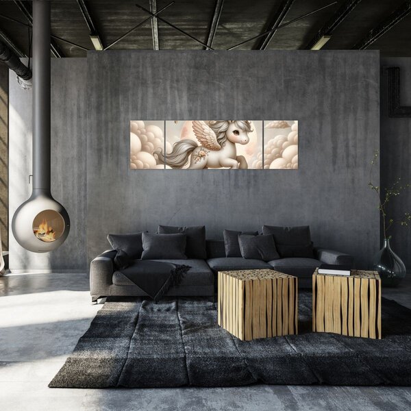 Obraz - Jednorožec v oblacích (170x50 cm)
