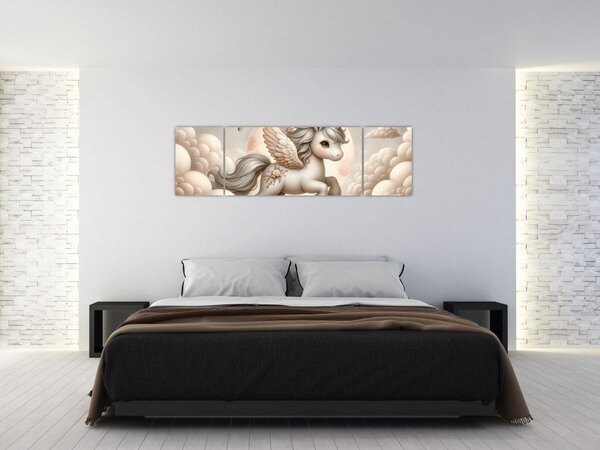 Obraz - Jednorožec v oblacích (170x50 cm)