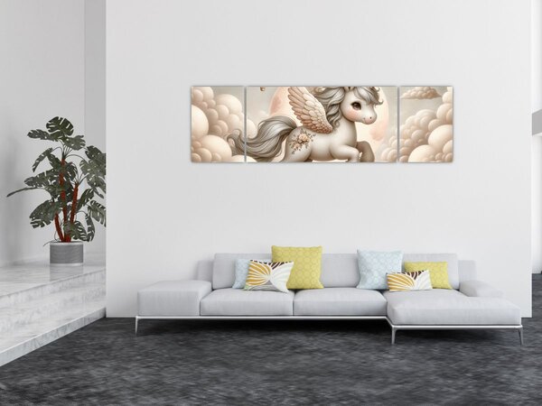 Obraz - Jednorožec v oblacích (170x50 cm)