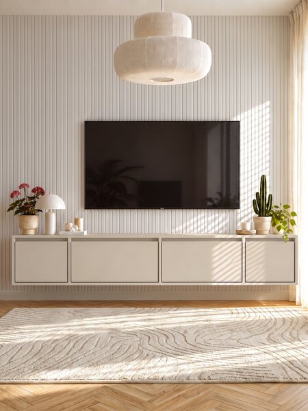 Závěsná čtyřdveřová TV skříňka Zolia 180 cm - kašmír