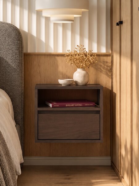 Závěsná noční skříňka Zolia 40 cm s šuplíkem - elegantní ořech