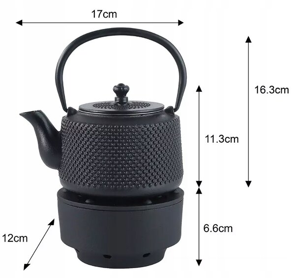 Kinghoff čajník litinový s ohřívačem 800ml KH-1847