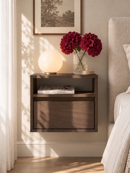 Závěsná noční skříňka Zolia 40 cm s šuplíkem - elegantní ořech