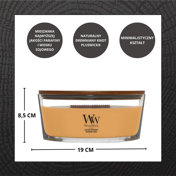 Sójová vonná svíčka Golden Bourbon Woodwick 1 ks