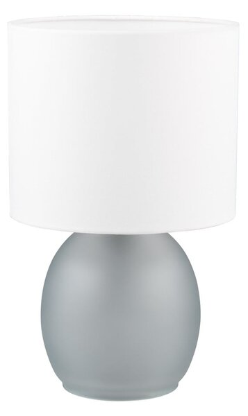 Stolní lampa v bílé a stříbrné barvě s textilním stínidlem (výška 29 cm) Vela – Trio