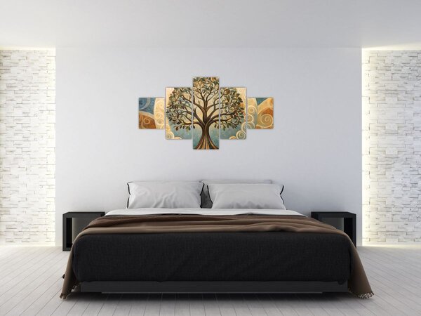 Obraz - Strom života a spriály (125x70 cm)