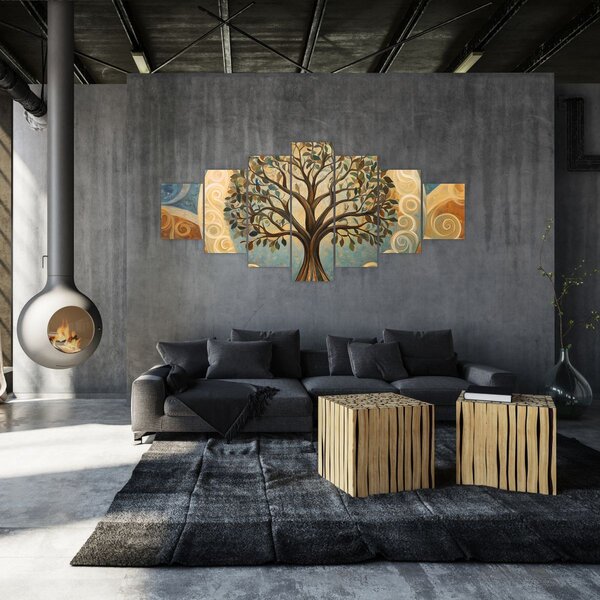 Obraz - Strom života a spriály (210x100 cm)
