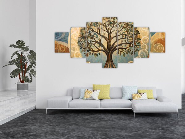 Obraz - Strom života a spriály (210x100 cm)