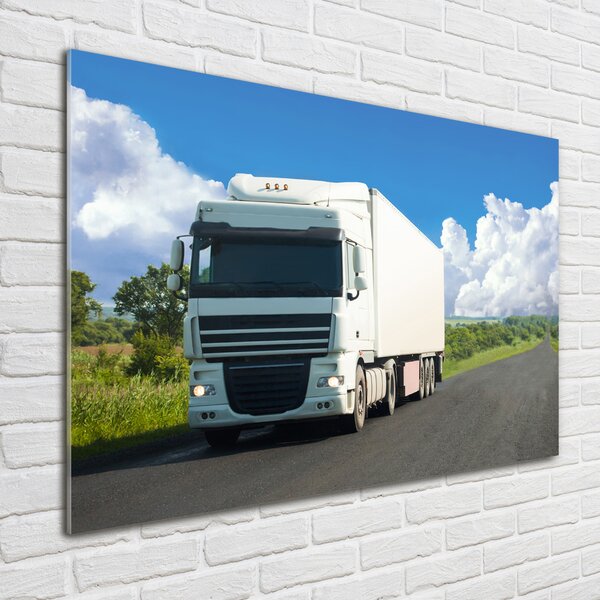 Foto obraz sklo tvrzené Bílé dodávky osh-88989460