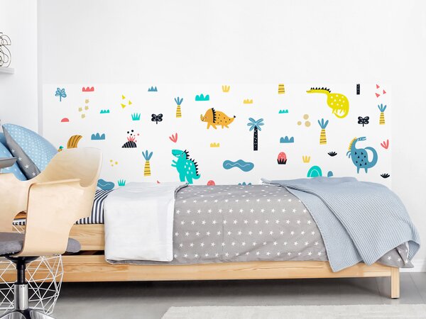 FUGU Ochrany pruh za postel - Dinosauři Varianta ochrany zdi: Delší strana postele 200x65 cm