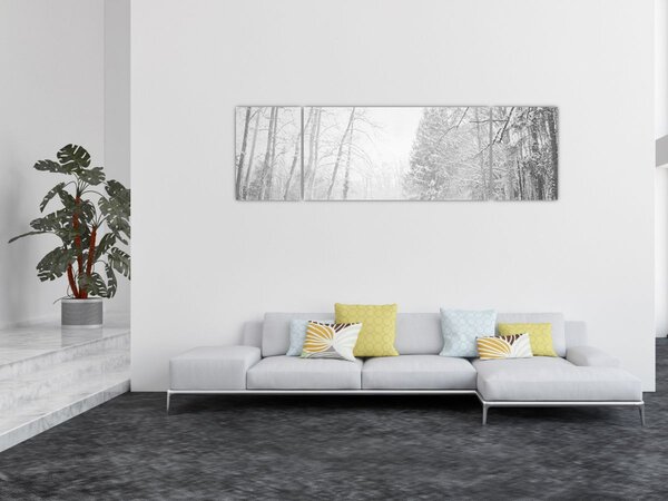 Obraz - Dřevěné molo v zimě (170x50 cm)